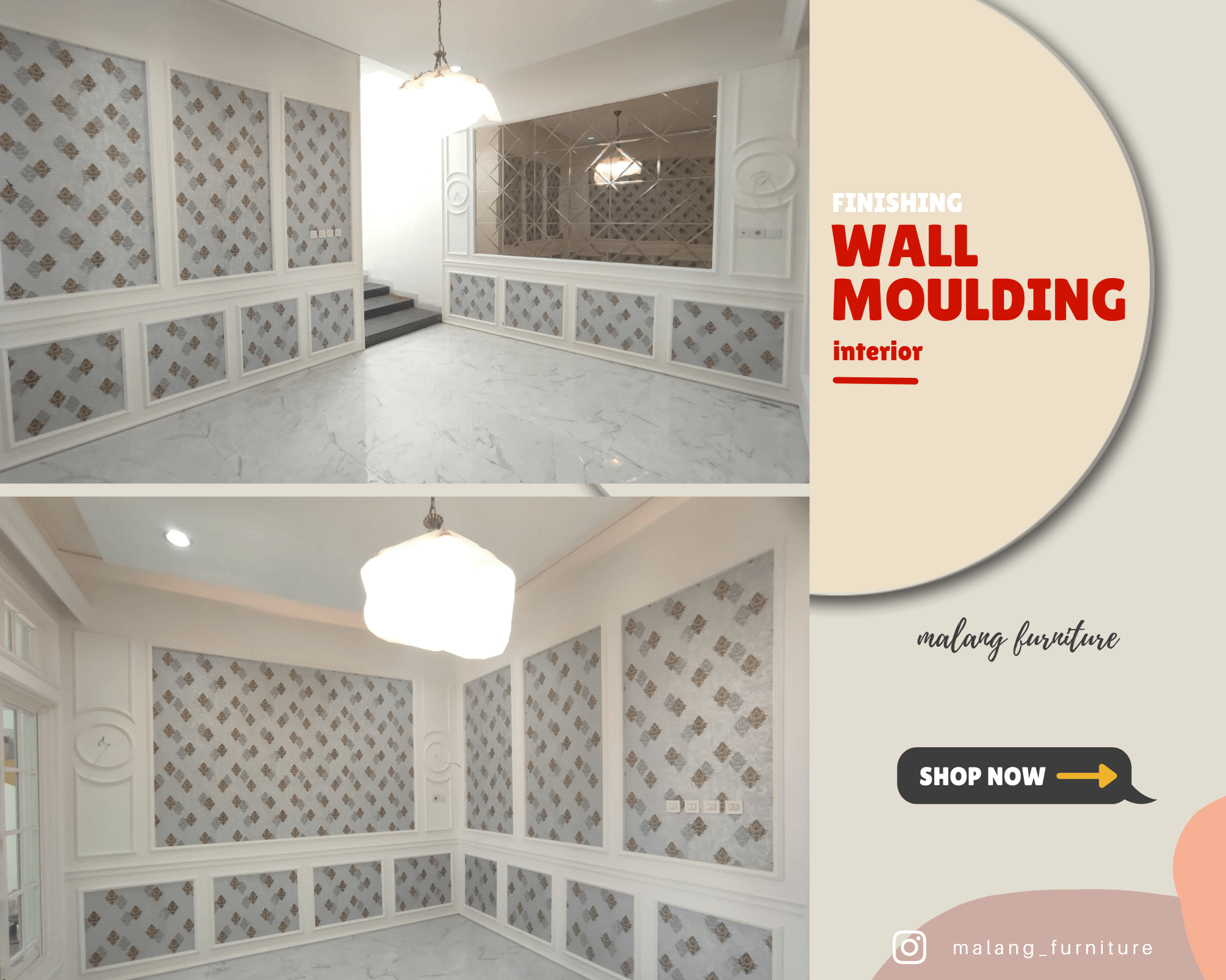 FINISING WALL MOULDING DI KEDIAMAN IBU ARI